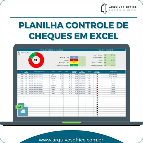 planilha controle de cheques emitidos e recebidos em excel - gerencie todos os cheques em um único lugar