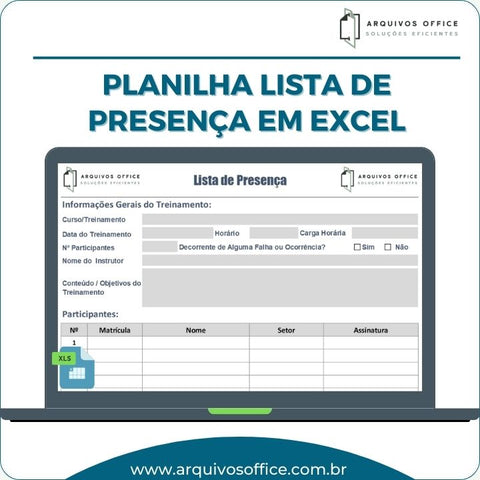 Planilha Lista de Presença com Controle de Participação em Excel